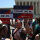 People gather in front of the U.S. Supreme Court as decisions are handed down June 27, 2019. The high court blocked a citizenship question from being added to the 2020 census.